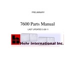 Hehr 7600 Window Parts Manual
